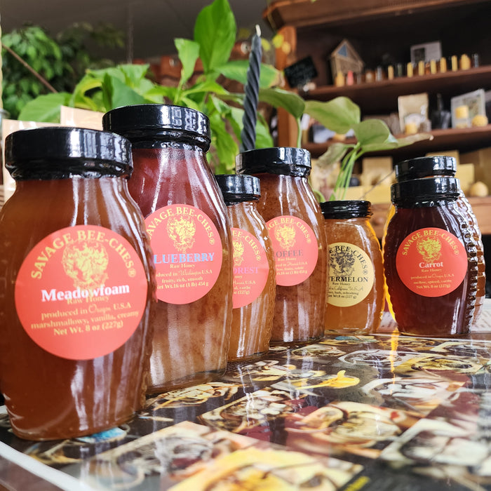 Honey varieties at SAVAGE BEE-CHES