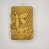 Dragonfly on Flowers Beeswax Candle – 3.7 oz - SAVAGE BEE-CHES®