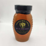 California Blackberry Honey by Savage Bee-Ches in a jar, showcasing fruity floral sweetness and wild flavors.